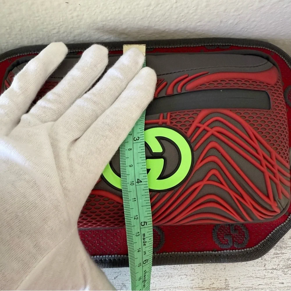 New Gucci Jersey GG Allov Pan Sport Belt bag, Red grey, size 100 - Picture 11 of 12